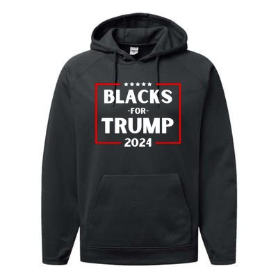 Blacks For Trump 2024 Performance Fleece Hoodie