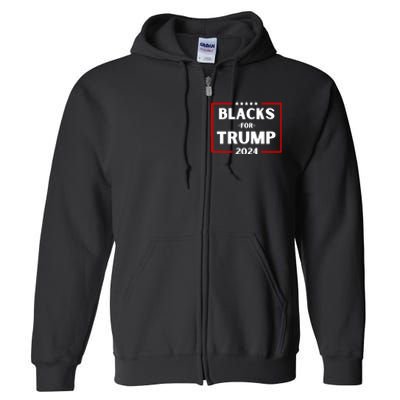 Blacks For Trump 2024 Full Zip Hoodie