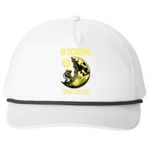 Bitcoin Funny Told You So $100k Snapback Five-Panel Rope Hat