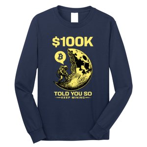 Bitcoin Funny Told You So $100k Long Sleeve Shirt