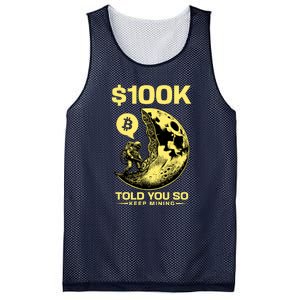 Bitcoin Funny Told You So $100k Mesh Reversible Basketball Jersey Tank