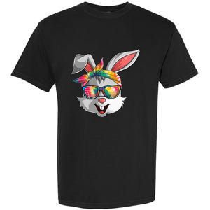 Bunny Face Tie Dye Glasses Easter Day Garment-Dyed Heavyweight T-Shirt