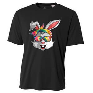 Bunny Face Tie Dye Glasses Easter Day Cooling Performance Crew T-Shirt