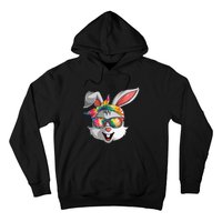 Bunny Face Tie Dye Glasses Easter Day Hoodie