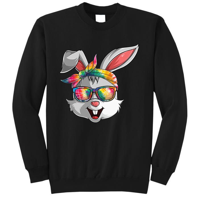 Bunny Face Tie Dye Glasses Easter Day Sweatshirt