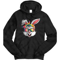 Bunny Face Tie Dye Glasses Easter Day Tie Dye Hoodie