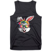 Bunny Face Tie Dye Glasses Easter Day Tank Top