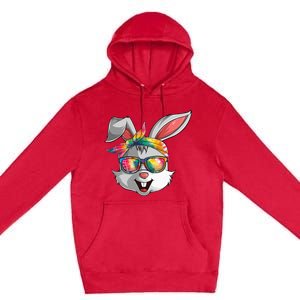 Bunny Face Tie Dye Glasses Easter Day Premium Pullover Hoodie