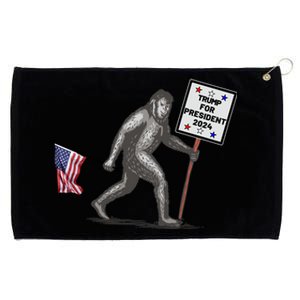 Bigfoot For Trump For President 2024 American Flag Meaningful Gift Grommeted Golf Towel