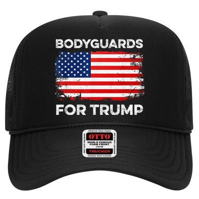 Bodyguards For Trump Bodyguard Funny Election 2024 Vote 24 High Crown Mesh Back Trucker Hat