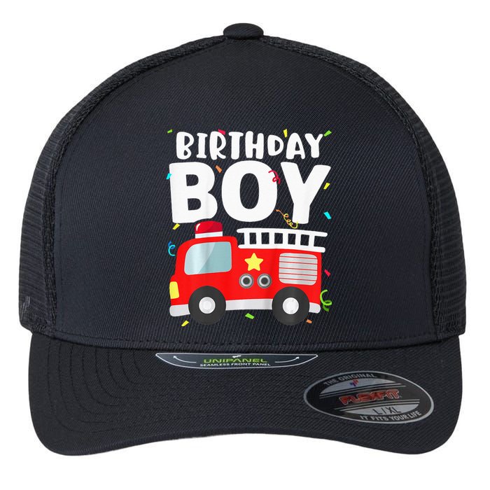 Birthday Fire Truck Party Firefighter Theme Flexfit Unipanel Trucker Cap