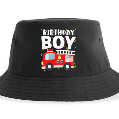 Birthday Fire Truck Party Firefighter Theme Sustainable Bucket Hat