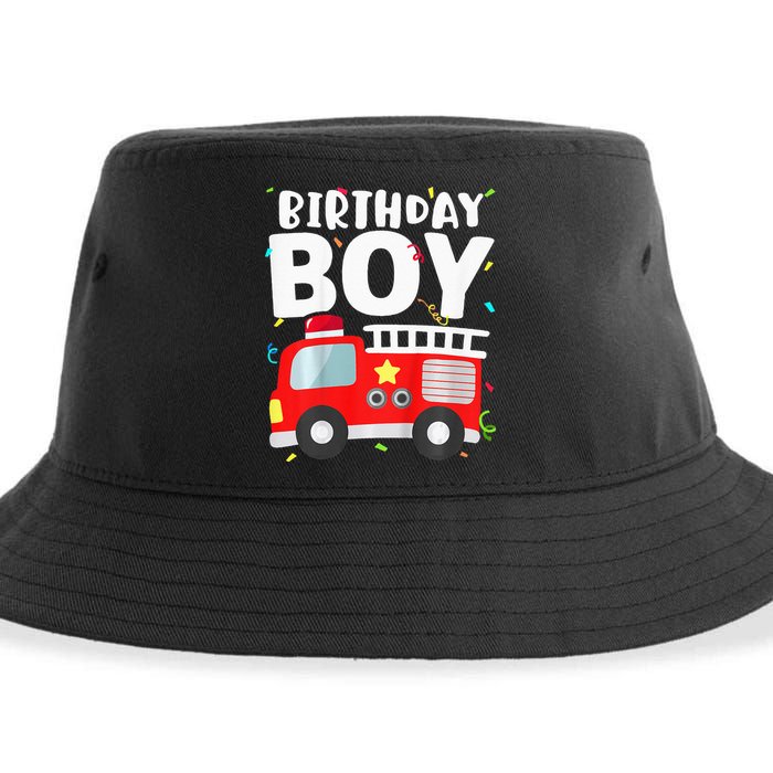 Birthday Fire Truck Party Firefighter Theme Sustainable Bucket Hat