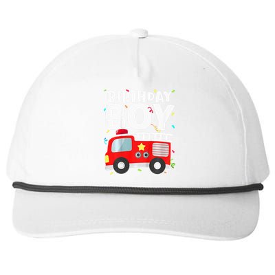 Birthday Fire Truck Party Firefighter Theme Snapback Five-Panel Rope Hat