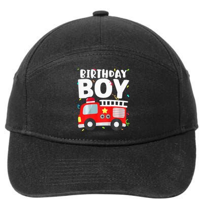 Birthday Fire Truck Party Firefighter Theme 7-Panel Snapback Hat