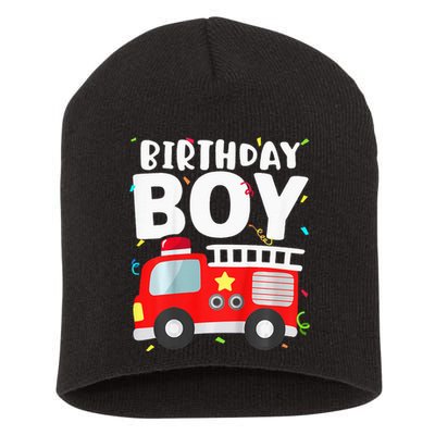 Birthday Fire Truck Party Firefighter Theme Short Acrylic Beanie