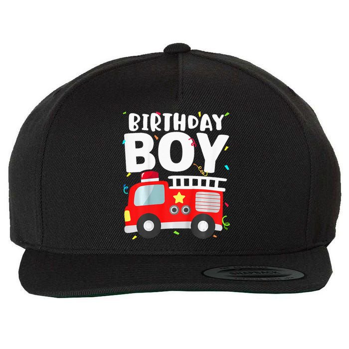 Birthday Fire Truck Party Firefighter Theme Wool Snapback Cap