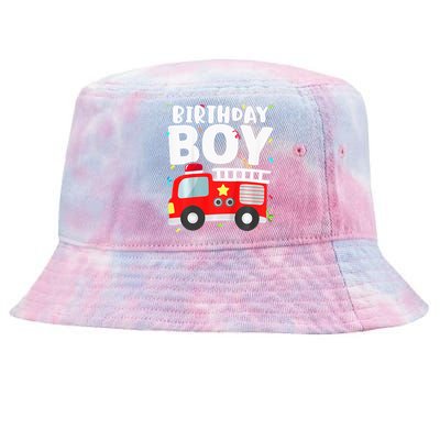 Birthday Fire Truck Party Firefighter Theme Tie-Dyed Bucket Hat