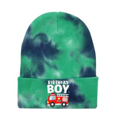 Birthday Fire Truck Party Firefighter Theme Tie Dye 12in Knit Beanie