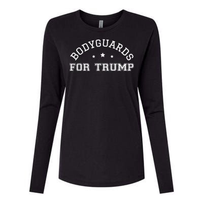 Bodyguards For Trump Vote 24 Funny Election 2024 Bodyguard Womens Cotton Relaxed Long Sleeve T-Shirt