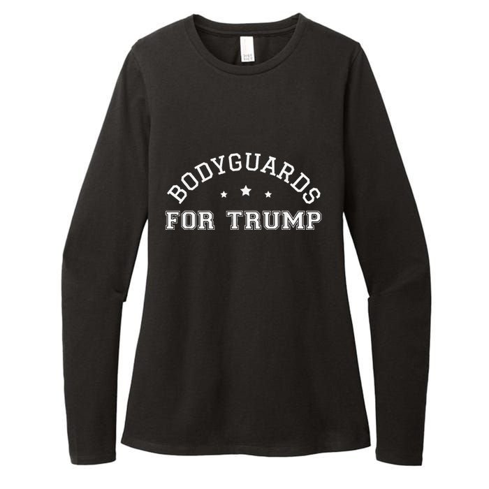 Bodyguards For Trump Vote 24 Funny Election 2024 Bodyguard Womens CVC Long Sleeve Shirt