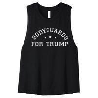 Bodyguards For Trump Vote 24 Funny Election 2024 Bodyguard Women's Racerback Cropped Tank