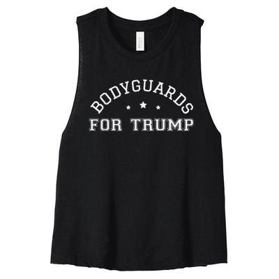 Bodyguards For Trump Vote 24 Funny Election 2024 Bodyguard Women's Racerback Cropped Tank