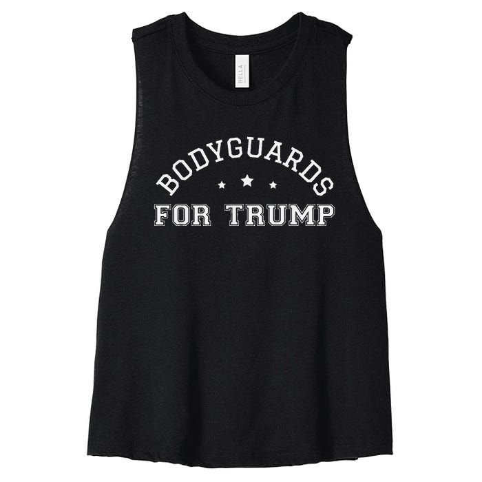 Bodyguards For Trump Vote 24 Funny Election 2024 Bodyguard Women's Racerback Cropped Tank