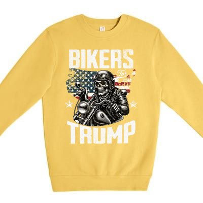 Bikers For Trump President Protrump Supporter 2024 Election Gift Premium Crewneck Sweatshirt