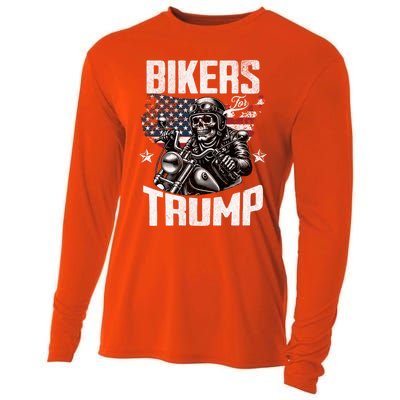 Bikers For Trump President Protrump Supporter 2024 Election Gift Cooling Performance Long Sleeve Crew