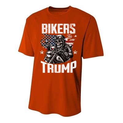 Bikers For Trump President Protrump Supporter 2024 Election Gift Performance Sprint T-Shirt