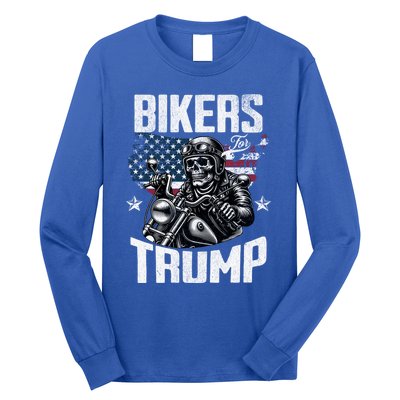 Bikers For Trump President Protrump Supporter 2024 Election Gift Long Sleeve Shirt