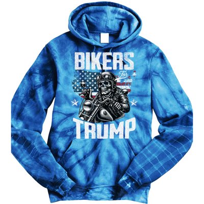 Bikers For Trump President Protrump Supporter 2024 Election Gift Tie Dye Hoodie