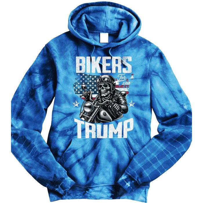 Bikers For Trump President Protrump Supporter 2024 Election Gift Tie Dye Hoodie