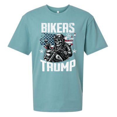 Bikers For Trump President Protrump Supporter 2024 Election Gift Sueded Cloud Jersey T-Shirt