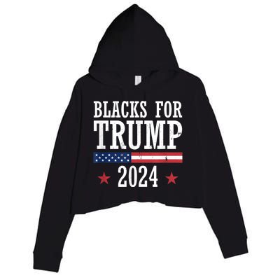 Blacks For Trump 2024 Presidential Election Republican Crop Fleece Hoodie