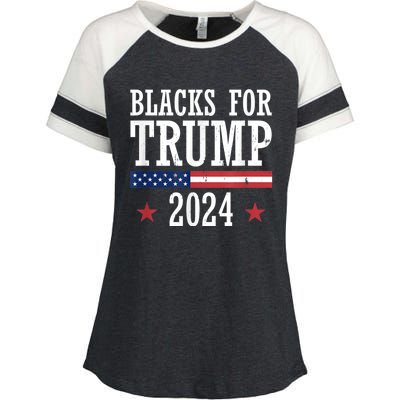 Blacks For Trump 2024 Presidential Election Republican Enza Ladies Jersey Colorblock Tee