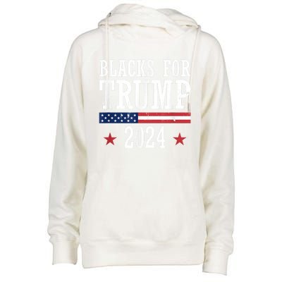 Blacks For Trump 2024 Presidential Election Republican Womens Funnel Neck Pullover Hood