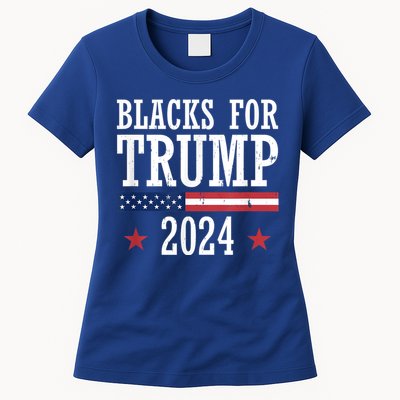 Blacks For Trump 2024 Presidential Election Republican Women's T-Shirt