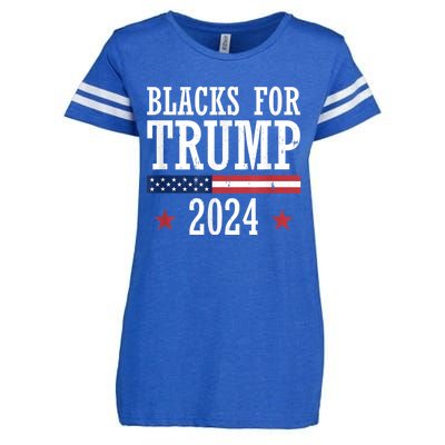 Blacks For Trump 2024 Presidential Election Republican Enza Ladies Jersey Football T-Shirt