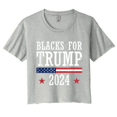 Blacks For Trump 2024 Presidential Election Republican Women's Crop Top Tee