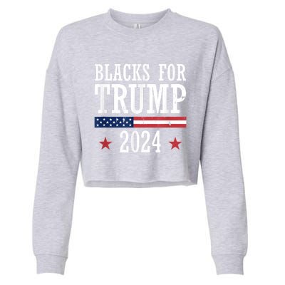 Blacks For Trump 2024 Presidential Election Republican Cropped Pullover Crew