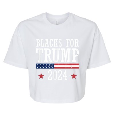 Blacks For Trump 2024 Presidential Election Republican Bella+Canvas Jersey Crop Tee