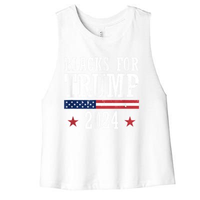 Blacks For Trump 2024 Presidential Election Republican Women's Racerback Cropped Tank