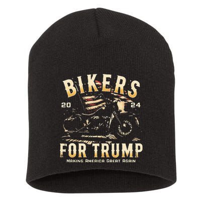 Biker For Trump 2024 Short Acrylic Beanie