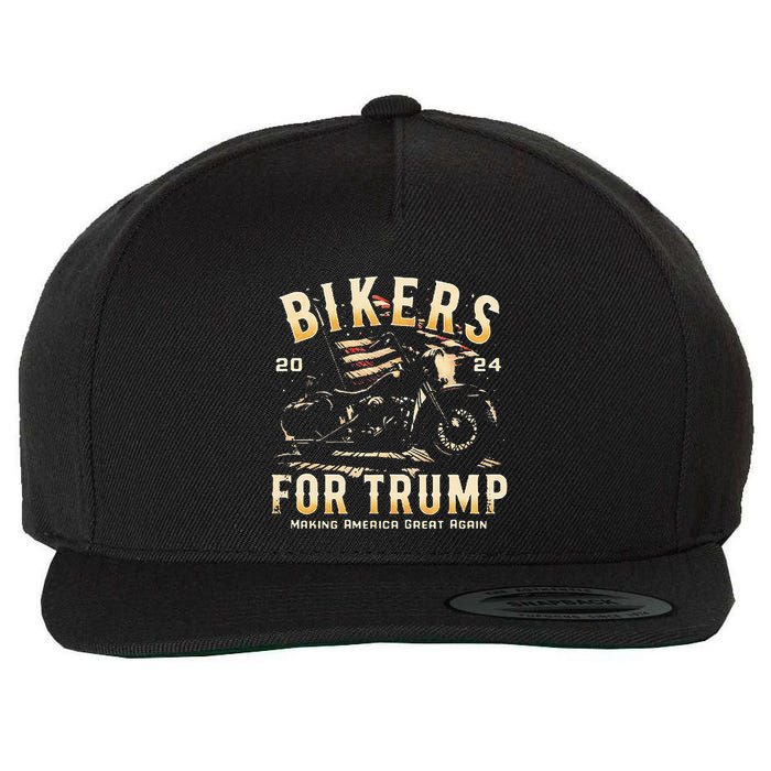 Biker For Trump 2024 Wool Snapback Cap