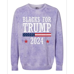 Blacks For Trump 2024 Presidential Election Republican Colorblast Crewneck Sweatshirt