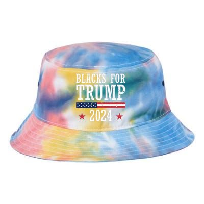 Blacks For Trump 2024 Presidential Election Republican Tie Dye Newport Bucket Hat