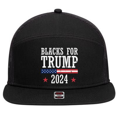 Blacks For Trump 2024 Presidential Election Republican 7 Panel Mesh Trucker Snapback Hat