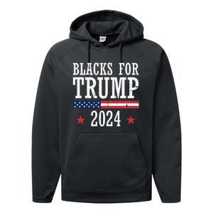 Blacks For Trump 2024 Presidential Election Republican Performance Fleece Hoodie